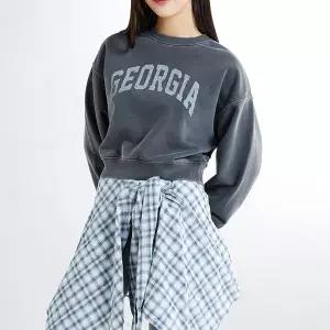 [하프클럽/스파오](피그먼트) GEORGIA 크롭 스웨트셔츠 (SPMWE49G40-O)