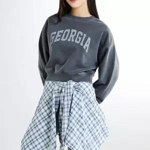 [하프클럽/](피그먼트) GEORGIA 크롭 스웨트셔츠 (SPMWE49G40-O)