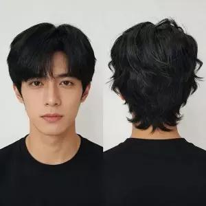 남성 가르마 통가발 남자 자연스러운 패션 헤어 전체가발