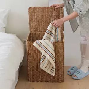 네이쳐리빙 데이지가든 라탄 빨래바구니 수건 보관함(XL) 60L