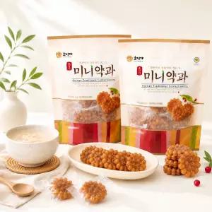 달콤 쫀득 미니 찹쌀약과 180g 1봉 국내산 찹쌀 조청 전통간식 티타임 디저트