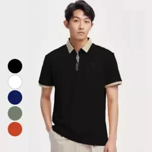 티셔츠 반팔 골프 카라 투톤베이직 데일리 V넥