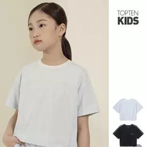 [백화점 홈쇼핑 정품] 탑텐 키즈 MKF2TS2403 여아 수퍼스트레치 크롭 반팔티