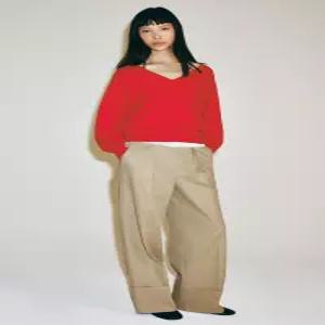 자라 ZARA 울 브이넥 스웨터 - 레드 1509/003/6001397236