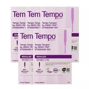 템포 탐폰 체내형 생리대 오리지널 레귤러 20P 5개 GST MNS