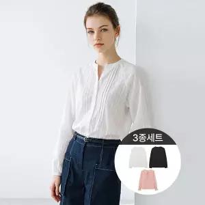 [리베레츠]아사면 셔링 블라우스 3종세트