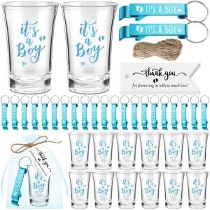 샤워 선물용 샷 글라스 키체인 블루 50세트