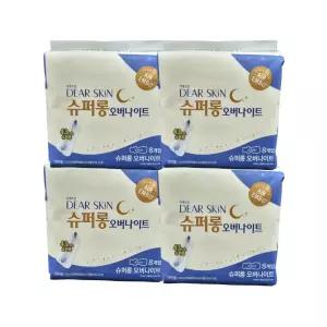 더마생리대 디어스킨 슈퍼롱 오버나이트 8P x4팩