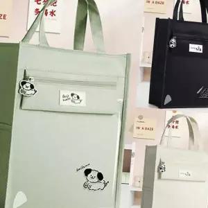 (올핀)토트백 학생 보조가방 데일리 캐주얼 투명포켓 책가방