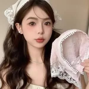 (다올)로맨틱 레이스 헤어밴드 귀여운 두건 스타일 머리띠