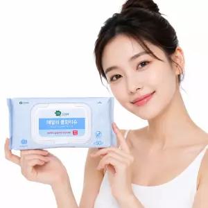 그린핑거 유아용품 데일리 클린 티슈 캡 50매 10팩