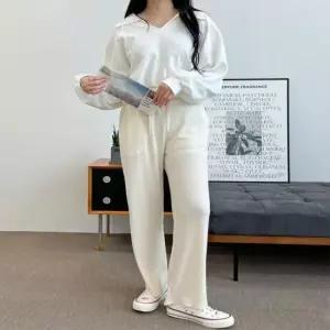 포켓긴바지 와이드팬츠 여성긴바지 여자 플리츠팬츠