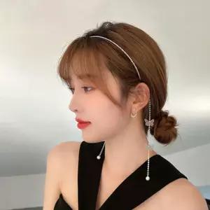 20대 여성 나비 스트링 포인트 깔끔한 헤어 머리띠