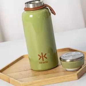 (확인사항 올리브 450mL)학생텀블러 보온 450mL 사무실 올리브 물병 휴대용 보냉 텀블러