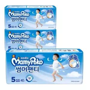 마미포코 썸머팬티 남아용 팬티 5단계 특대형 40Px3팩