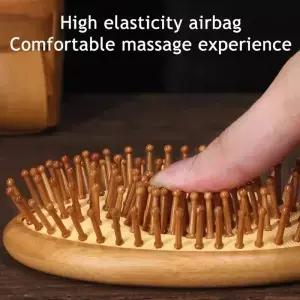 1pcs 대나무 에어 쿠션 헤어 빗 브러시 여성용 Detangling Straightening Blow Drying 마사지 핸드 헬드
