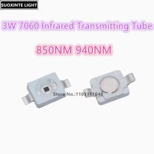 1W 3W 고전력 적외선 방출 튜브 LED, 6070/7060, 850NM/940NM, 보안 모니터링 카메라 램프 비즈