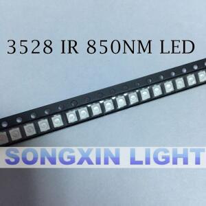 IR 3528 SMD LED, 적외선 다이오드, 나이트 비전, smt 라이트 3.5x2.8x1.9mm, 850nm, 50 개