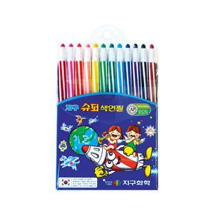 지구화학 슈퍼 색연필 12색 (샤프식)