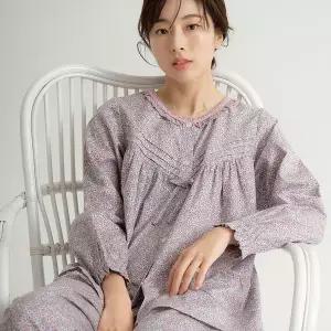 [보리보리/메이플라워]핑크블러썸 긴팔 약기모 순면 여성 빅사이즈 잠옷 세트