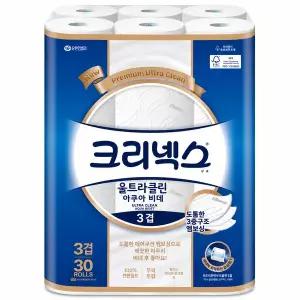크리넥스 울트라클린 아쿠아 비데 3겹 30m 30롤 x1팩