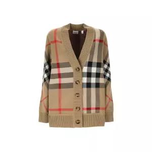 [BURBERRY] 25FW 카라그 CARAGH 체크 가디건 아카이브베이지 8039153