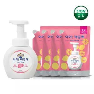 아이깨끗해 핸드워시 레몬 250ml용기x1개 + 200ml리필 x 4개