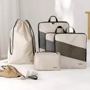 6종세트-파우치.정리.여행.의류.소품.소형.중형.대형.여행.다용도수납 캐리어 부피순삭 초압축 여행용파