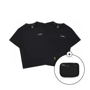 내셔널지오그래픽 키즈 기능성 2PACK 발팔 티셔츠 CARBON BLACK K265UPA920