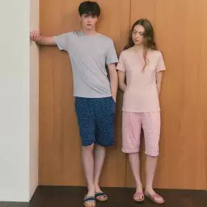 [롯데백화점]와코루 인견 린넨 스트라이프 상하의 남성 홈웨어 세트 (WPA886MS/WPA886MP)