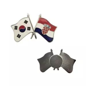한국-크로아티아 국기교차 뱃지 (자석형)