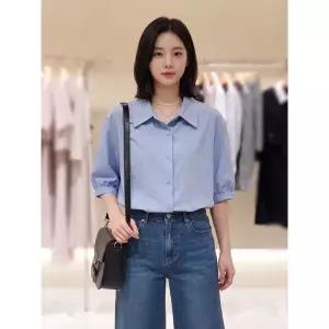 [롯데백화점]SOUP 베이직 퍼프소매 반팔 블라우스  SC5SS32