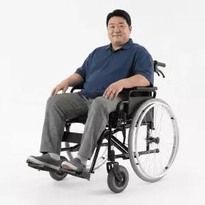 K1 휠체어 수동 접이식 측면개폐 탈착발판 잠금형브레이크 가정용 병원 대여 아님