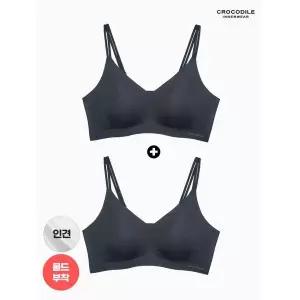 크로커다일 라이크라 인견쉘론 몰드부착 더블스트랩 브라 1+1 CDWBR5N36 2_P392228015