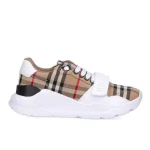 BURBERRY  Vintage Check Suede and Leather Sneakers 8050509 빈티지 체크 스웨이드 레더 스