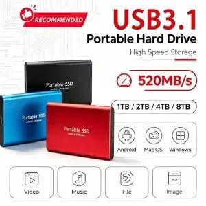 슬림형 휴대용 외장 SSD 128TB 하드 고속 노트북 컴퓨터용 신뢰 있는 저장 장치 및