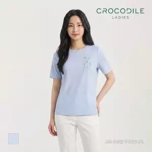 자수 포인트 티셔츠_CLCMTS133 432205 크로커다일 레이디