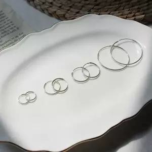 [은침] 올실버 패션귀걸이 악세사리 귀걸이 귀찌 1쌍(2개) 파이프링 silver92.5
