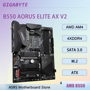 기가바이트 B550 어로스 엘리트 AX V2 메인보드 AMD AM4 CPU (라이젠 7 5800X3D, 5 9 3950X 지원) 램 DDR4