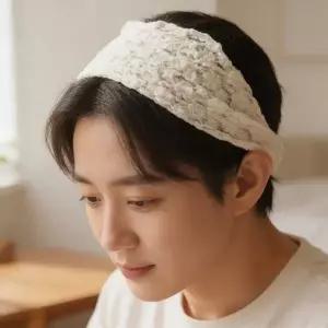 니트 헤어밴드 머리띠 세안 화장 세수 헬스 운동용 데일리 헤어 ...
