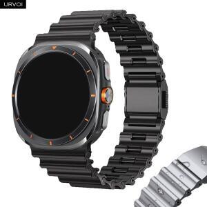갤럭시 워치 울트라 2025용 URVOI 오션 스트랩 47mm 316L 스테인레스 스틸 밴드 마그네틱 클래스프 DLC 코