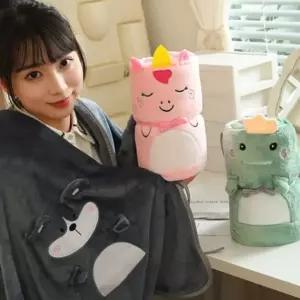 캐릭터 무릎 담요 극세사담요 학교 사무실 캠핑 망토