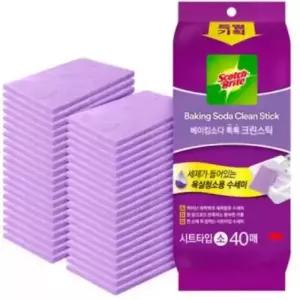 3M 스카치브라이트 욕실청소용 베이킹소다 크린스틱 시트타입 소형 80매(40매x2개)