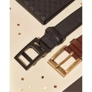 [백화점 정품] HAZZYS MEN ACC 블랙 버클 H장식 소가죽 자동벨트 HJBE6F855BK