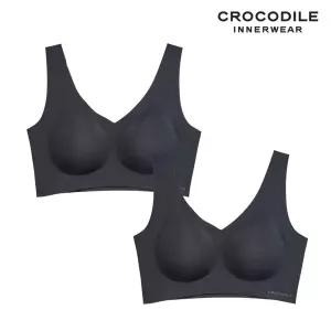 크로커다일 소프트 쿨인견 쉘론 패드일체형 V넥 브라2종 블랙 CDWBR5N12 21392226