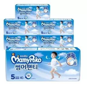 마미포코 썸머팬티 남아용 팬티 5단계 특대형 40Px6팩