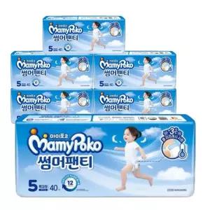 마미포코 썸머팬티 여아용 팬티 5단계 특대형 40Px6팩