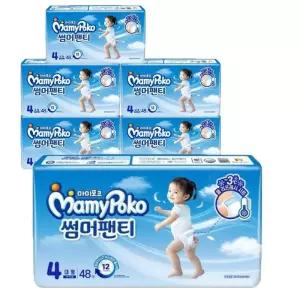 마미포코 썸머팬티 여아용 팬티 4단계 대형 48Px6팩