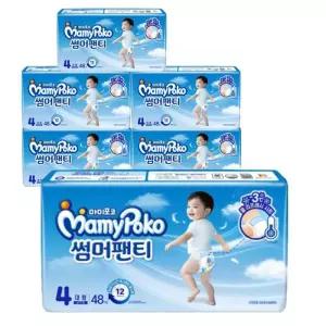 마미포코 썸머팬티 남아용 팬티 4단계 대형 48Px6팩