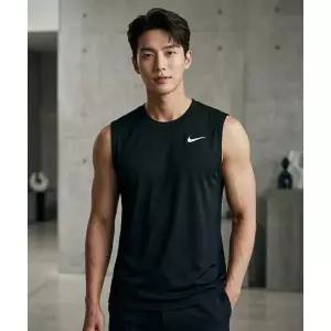NIKE 드라이 핏 민소매 트레이닝 탑 M - 블랙:매트 실버 / IO1430-010